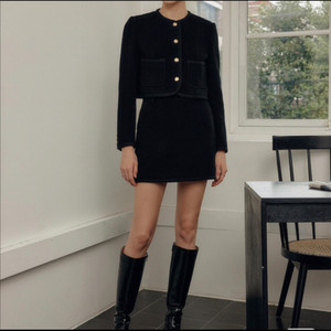 룩캐스트 라나 트리밍 울 셋업 블랙 s