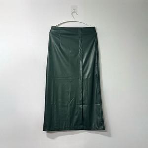 새제품 룩넌 로우 레더 스커트 M