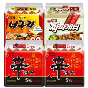 농심봉지라면 20개 신라면10/너구리5/짜파게티5