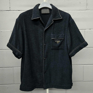 [M사이즈]프라다 테리 삼각로고 반팔 셔츠