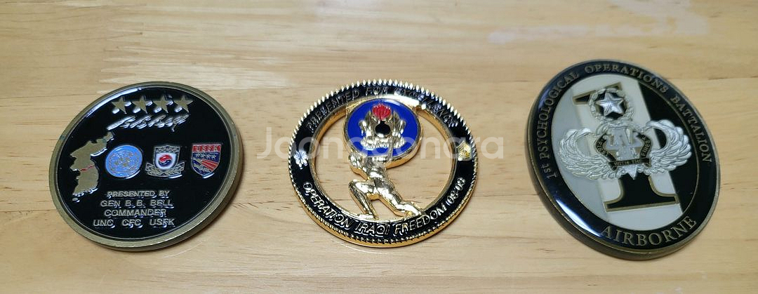 미군 3종 기념코인(부대 군대)--1