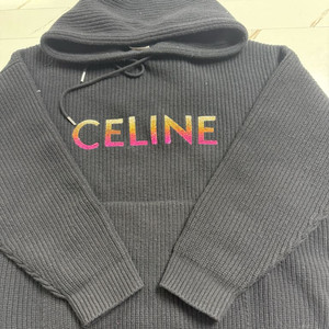 셀린느 리브드 니트 후드티 xs 오버핏 크게나옴 이미지