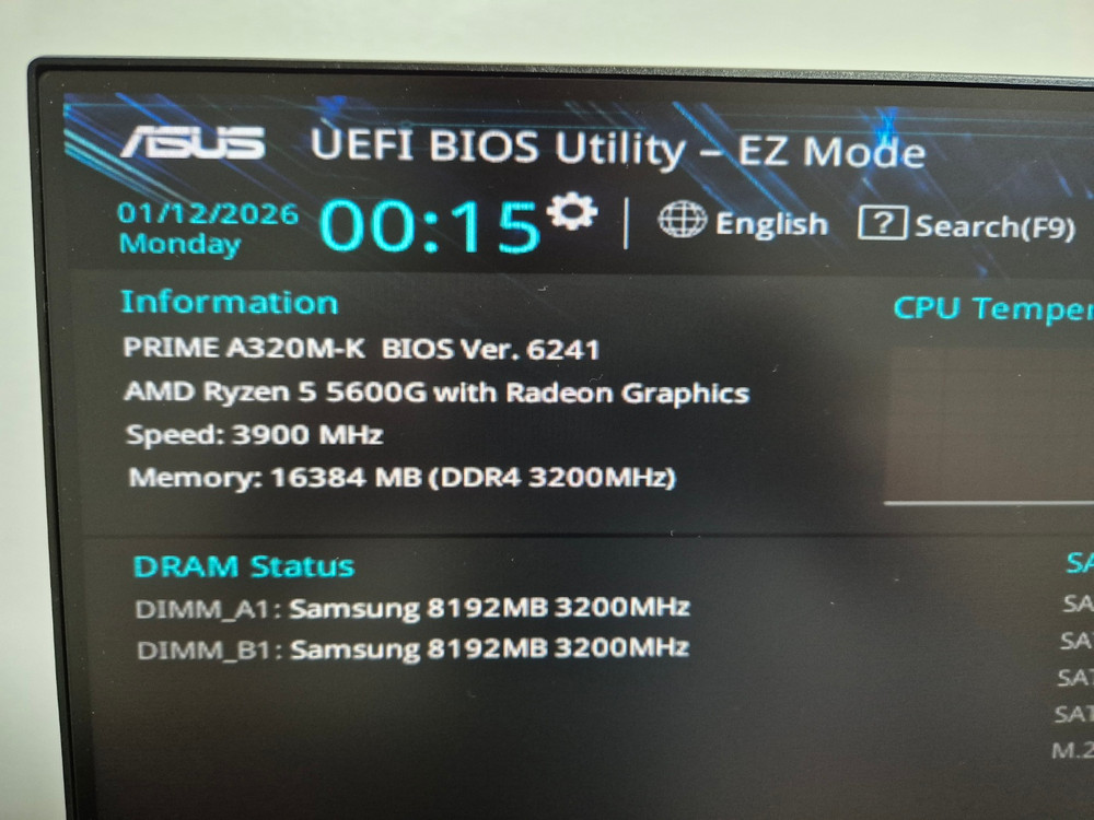 ASUS A320M-K 메인보드(최신 바이오스)--1