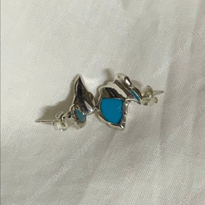 터키석 은 귀걸이 (LSEY 르세이 오션 웨이브) 미사용