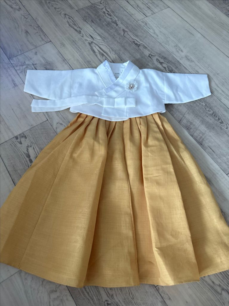 백일 아기 한복 레이어드치마 포함 (새상품수준)--2