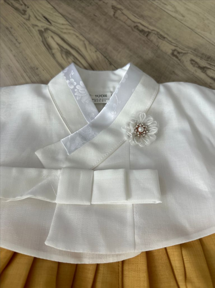 백일 아기 한복 레이어드치마 포함 (새상품수준)--3