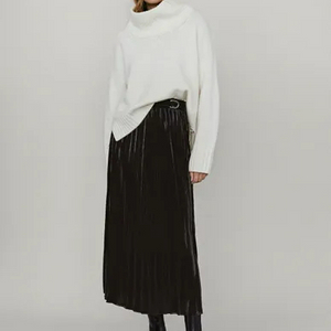 마시모두띠 / 벨벳 플리츠 롱스커트 / 34(S)
