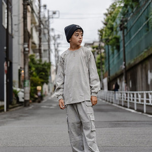 히로 산 싱글 카고 팬츠 멜란지 그레이 150