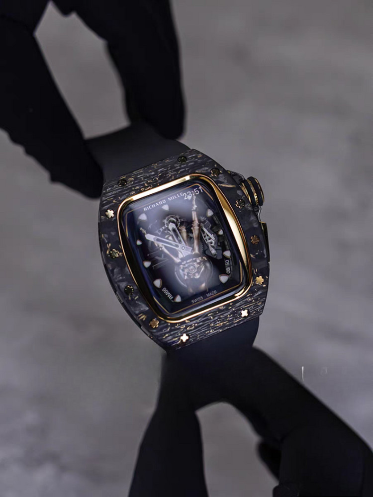 Oceanora 리차드 밀 탄소 섬유 애플 워치 케이스--7