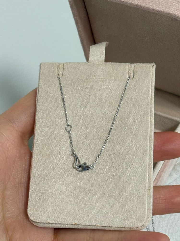 14k 화이트골드 클로버 목걸이 반클리프 제작 목걸이 택포--2