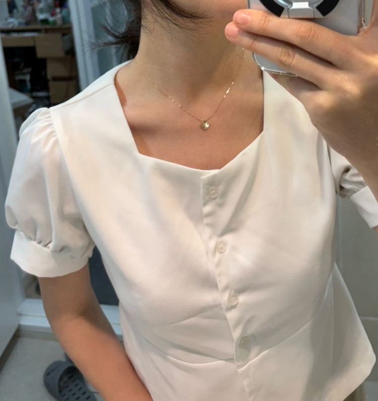 14k 화이트골드 클로버 목걸이 반클리프 제작 목걸이 택포--5