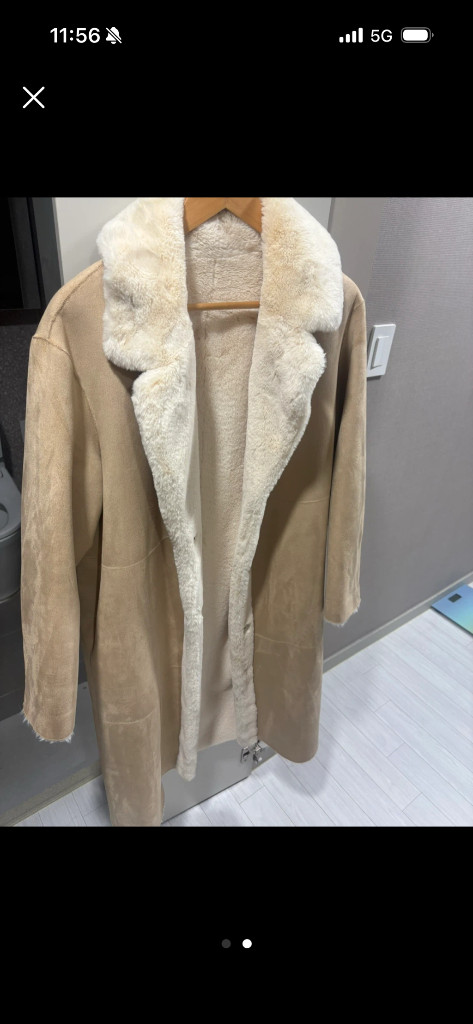 롱 무스탕 베이지 팝니다 이미지