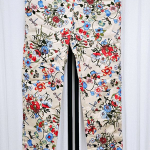 프린트 플라워 팬츠 스판팬츠