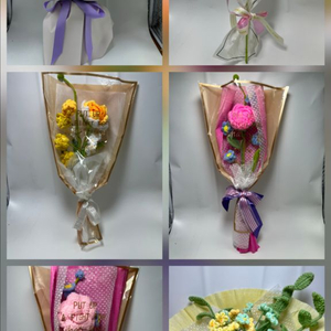 핸드메이드 털실 뜨개 꽃다발 졸업식 입학식 기념일