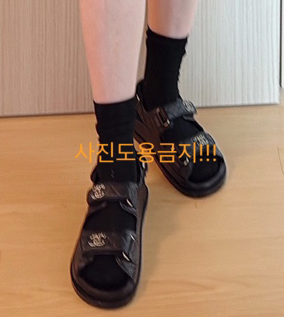 샤넬 샌들 벨크로 샌들 캐비어 36.5--1