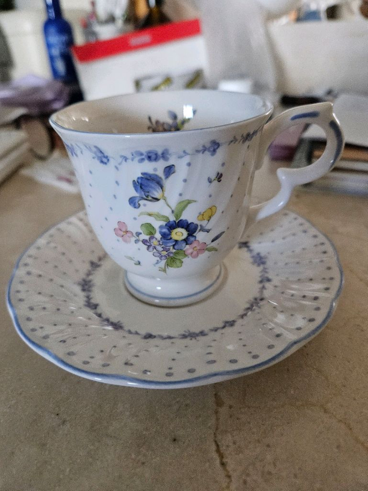 니코 블루 피오니(빙열) 찻잔세트(2조일괄) 판매해요--1