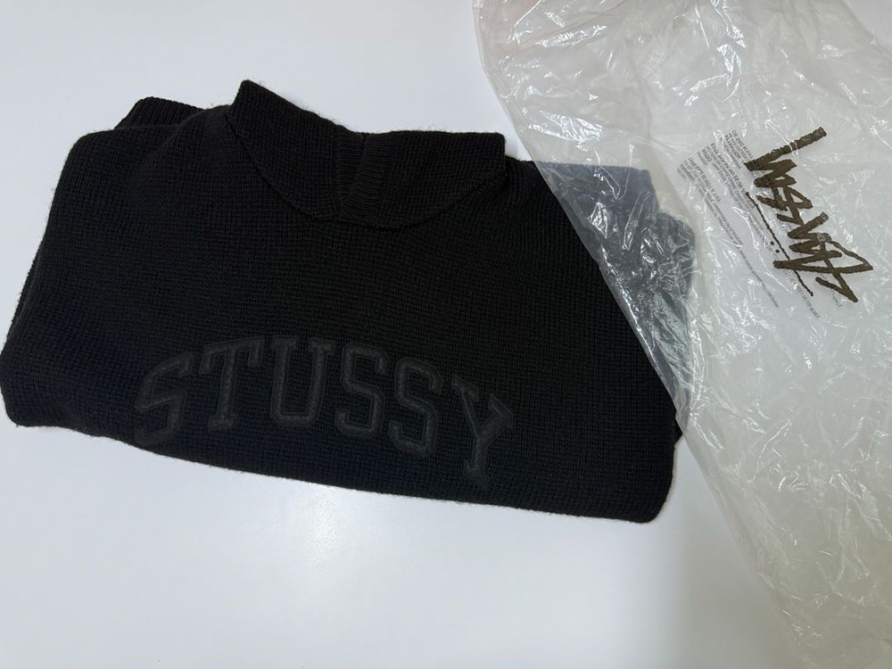Stussy 스투시 니트 후드티 패치 후드티--6