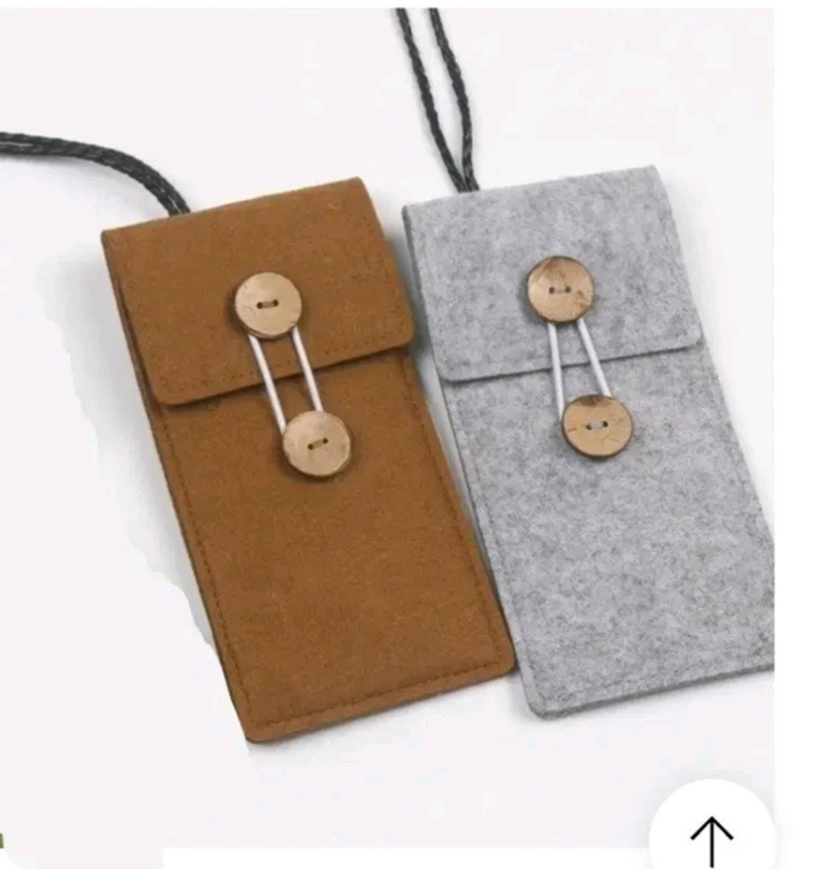 펠트 목걸이 단추 케이스 1+1 폰케이스 안경 선글라스 케이스 지갑 2개 이미지