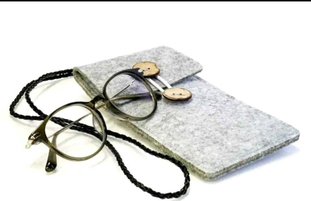 펠트 목걸이 단추 케이스 1+1 폰케이스 안경 선글라스 케이스 지갑 2개--2