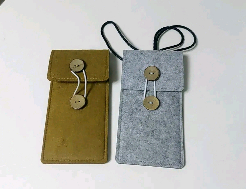 펠트 목걸이 단추 케이스 1+1 폰케이스 안경 선글라스 케이스 지갑 2개--3