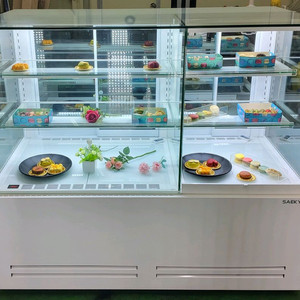 카페용 콤비 듀얼 마카롱 샌드위치 케잌 베이커리 디저트 냉동냉장 쇼케이스 화이트 저온콤프 이미지