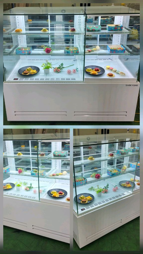 카페용 콤비 듀얼 마카롱 샌드위치 케잌 베이커리 디저트 냉동냉장 쇼케이스 화이트 저온콤프 이미지