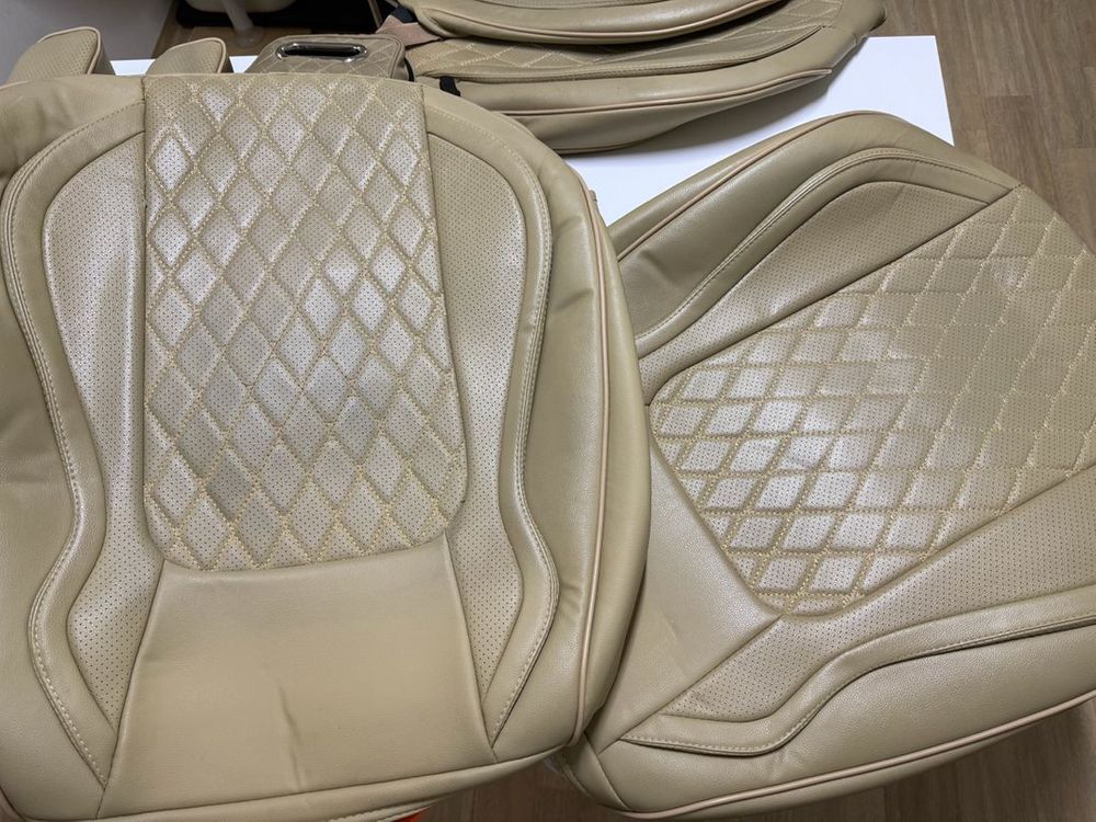 QM5 가죽 베이지 시트커버 판매--1