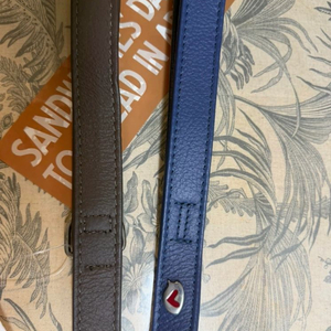 Muso 애견 가죽 훈련줄 2개 (브라운, 블루)