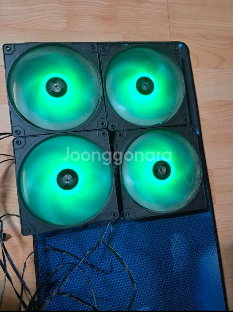 140mm pc 쿨링팬 4개 컨트롤러 밝기조절 까지--5