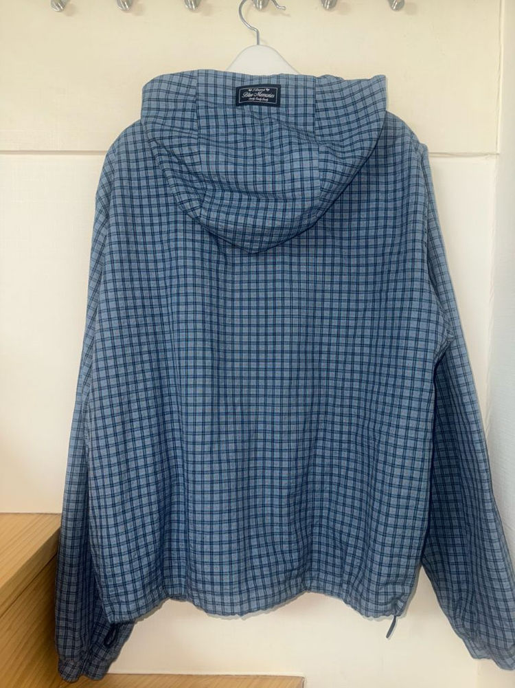 badblue check hoodie jacket blue--1