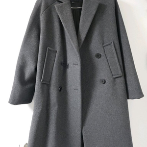 카이아크만 여성 오버핏 더블 코트 (차콜, 사이즈 S, 모80%)