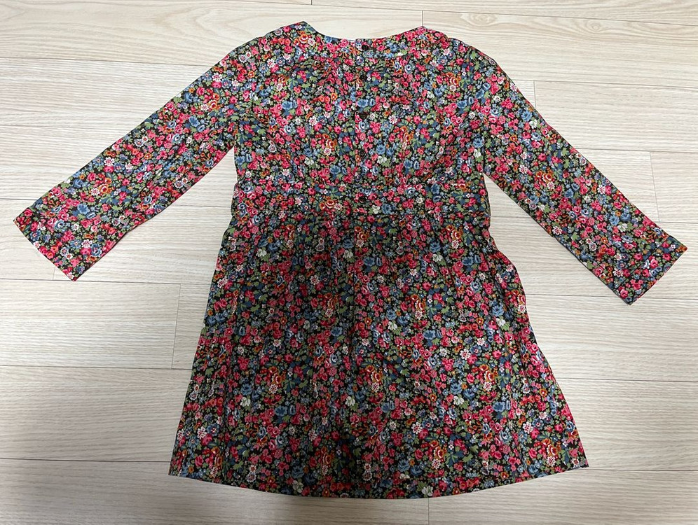 봉쁘앙 플로럴 패턴 긴팔 원피스 (4A)--1