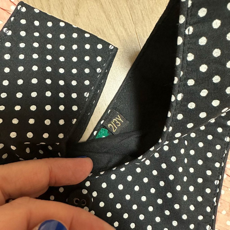 봉주르 다이어리 땡시리즈 컬러블럭 에이프런 원피스 2-3y / 새상품--2