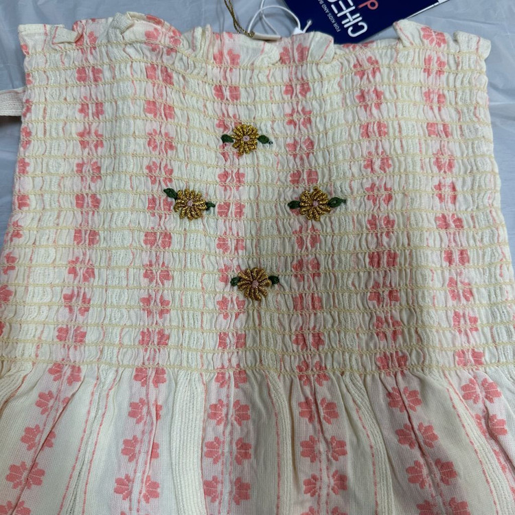 봉주르 다이어리 아이보리 자카드 선드레스 (리본핀 세트) 8y / 새상품--1