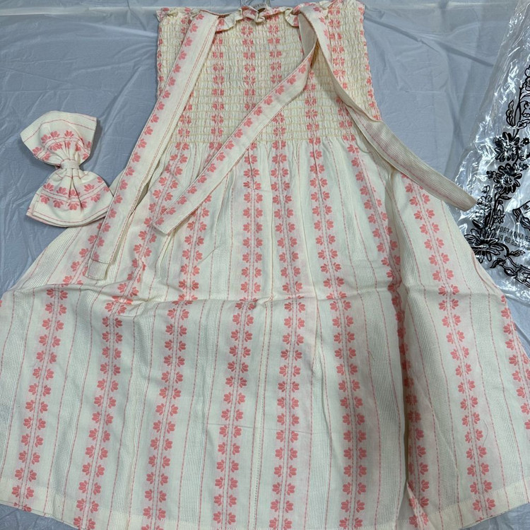 봉주르 다이어리 아이보리 자카드 선드레스 (리본핀 세트) 8y / 새상품--2