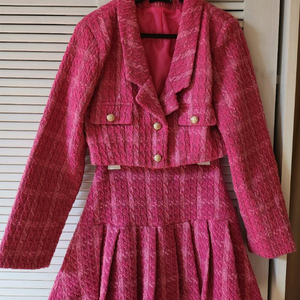 cider핑크 트위드 셋업 세트