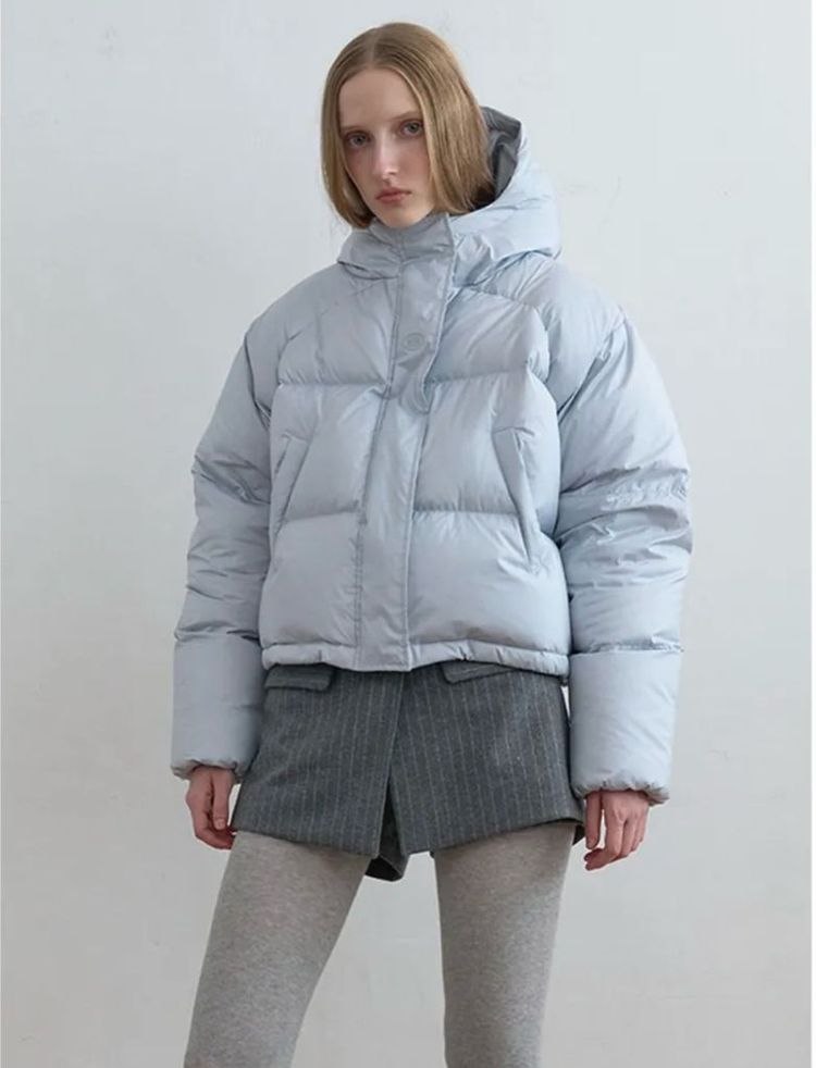 KIJUN 기준 패딩 Arc Puffer Jacket Silver Blue--0