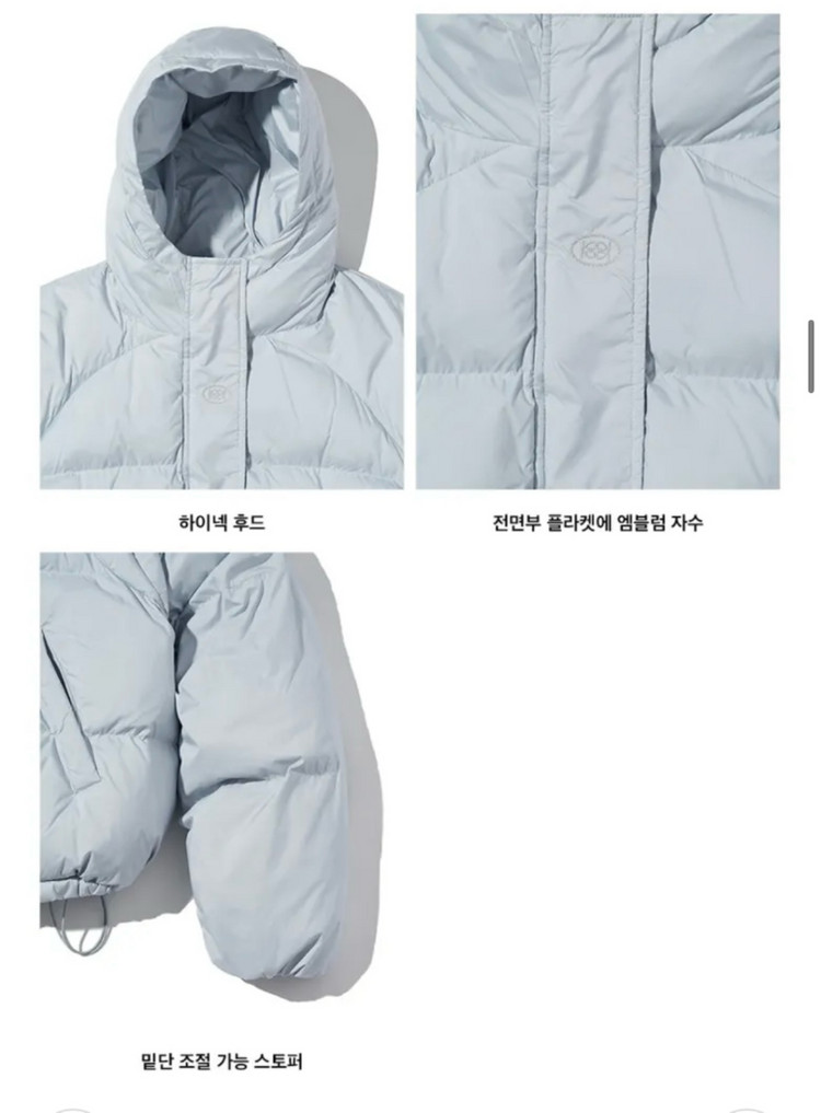 KIJUN 기준 패딩 Arc Puffer Jacket Silver Blue--4