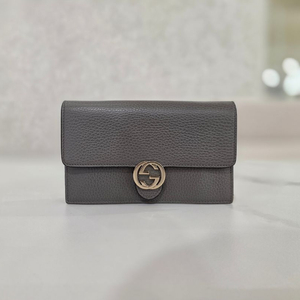 구찌 인터로킹 미니 체인 크로스백 그레이