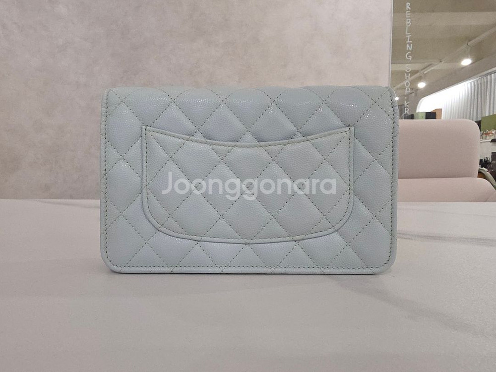 (미착용급)샤넬 클래식 월렛 온 체인 WOC 캐비어 민트 AP0250--5