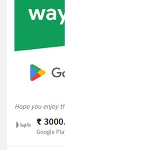 인도 구글 기프트카드 3000루피