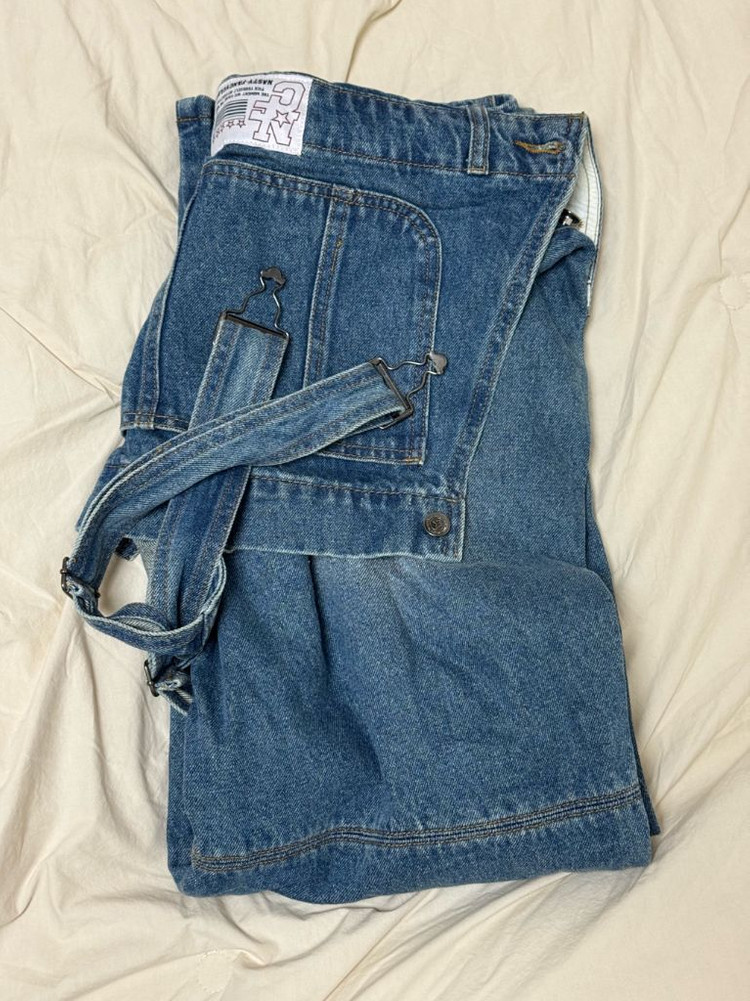 네스티팬시클럽 | 유쓰 데님 오버롤 다크 블루--8