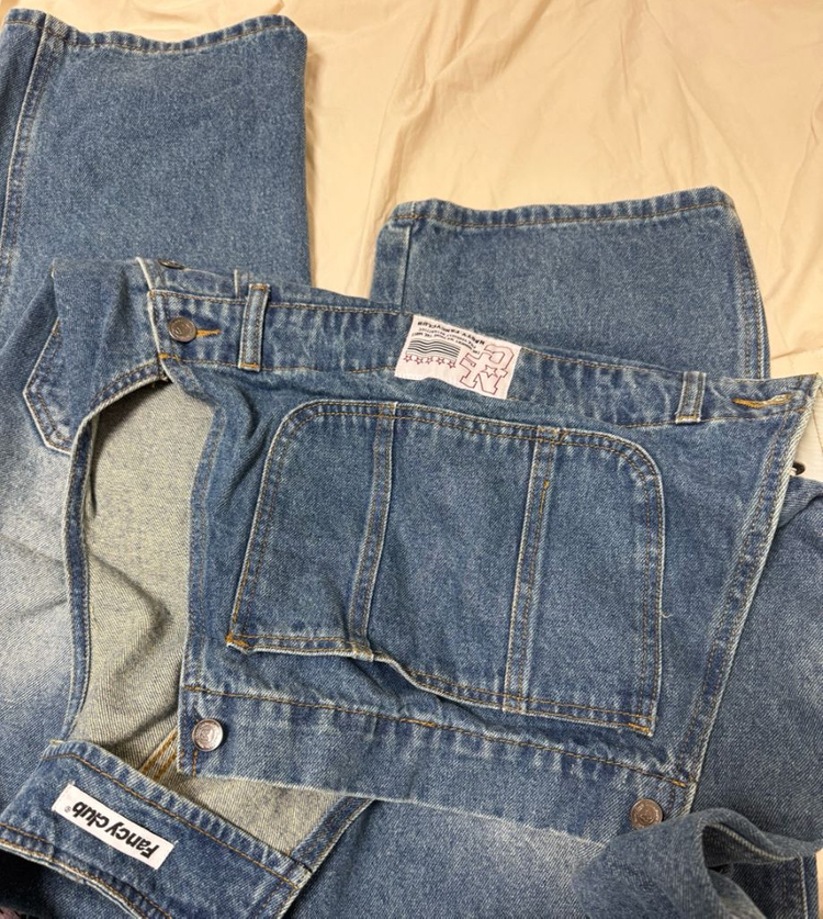 네스티팬시클럽 | 유쓰 데님 오버롤 다크 블루--9