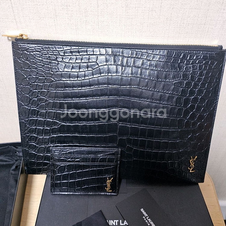 생로랑 크로커다일 카상드르 클러치백+카드지갑--4