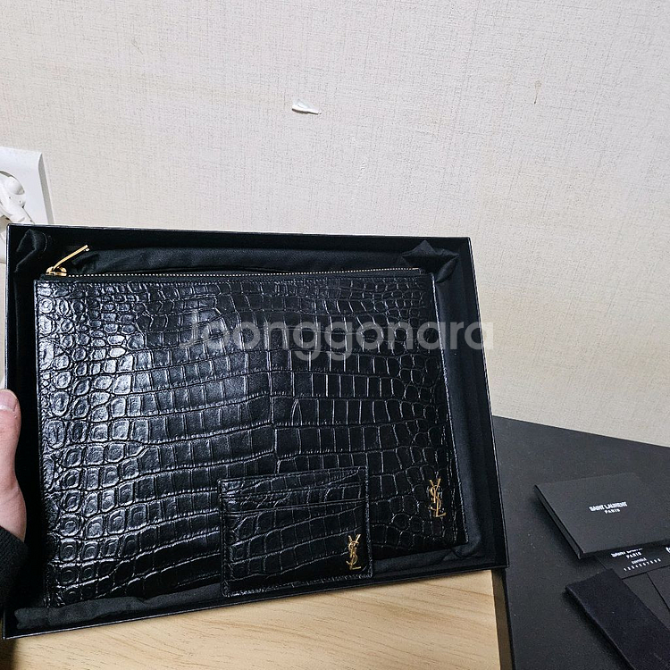 생로랑 크로커다일 카상드르 클러치백+카드지갑--5