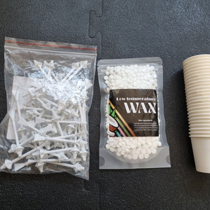 코털 왁싱 키트(왁싱 스틱 50개, 왁싱 콩 100g, 종이컵 25개)