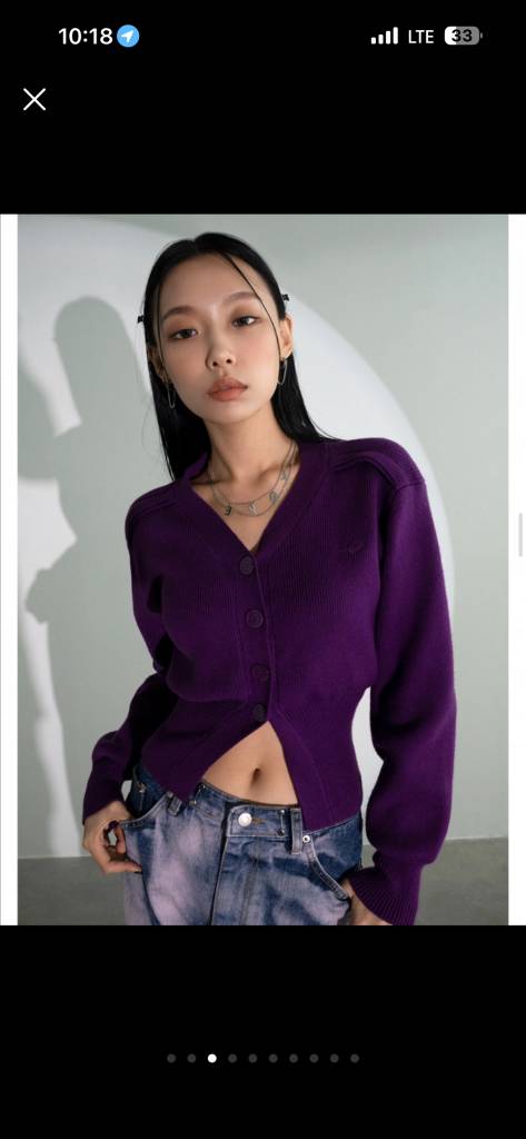 어반드레스 니트가디건 진보라 새상품--3