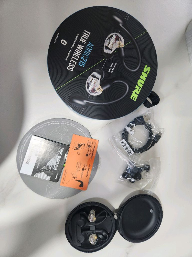 슈어 AONIC tw1 + se215 무선 이어폰(투명)--1