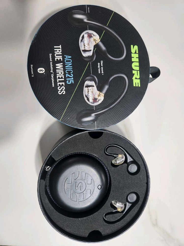 슈어 AONIC tw1 + se215 무선 이어폰(투명)--2