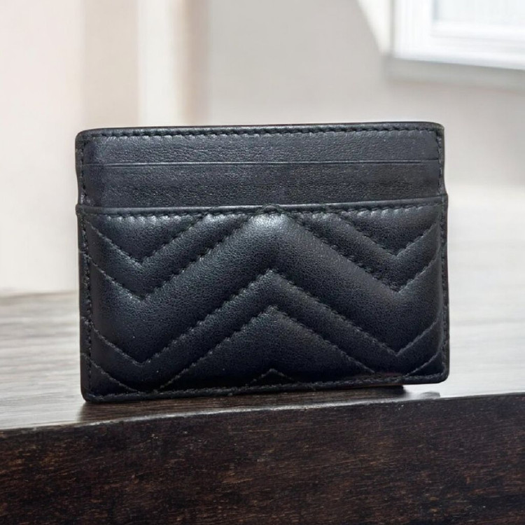 구찌 정품 마몽 마몬트 마틀라세 가죽카드케이스 카드지갑 블랙 팝니다--1